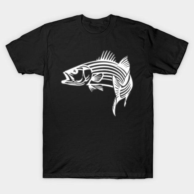 Striped Bass T-Shirt by  The best hard hat stickers 